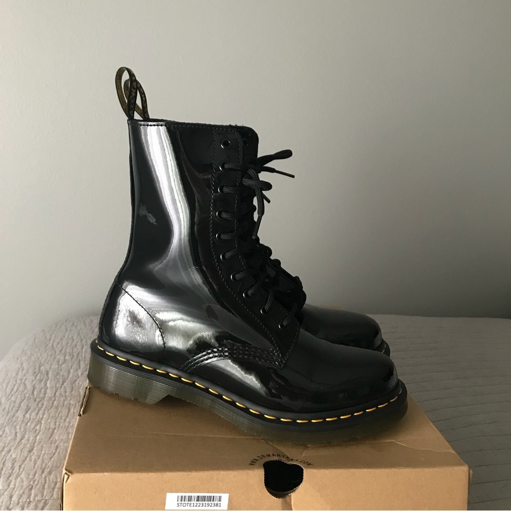 Size 9 - Dr Martens 1490 Patent mid calf boot